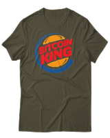 T-Shirt Αντρικό - Bitcoin King - Color Thumbnail Χακί