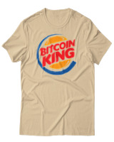 T-Shirt Αντρικό - Bitcoin King - Color Thumbnail Μπεζ