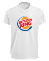 T-Shirt Fit Αντρικό - Bitcoin King - Color Thumbnail 'Ασπρο
