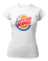T-Shirt Στενή Γραμμή Γυναικείο - Bitcoin King - Color Thumbnail ΄Ασπρο