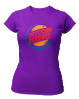 T-Shirt Στενή Γραμμή Γυναικείο - Bitcoin King - Color Thumbnail Σκούρο Μωβ