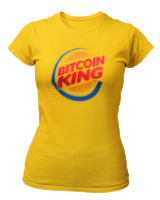 T-Shirt Στενή Γραμμή Γυναικείο - Bitcoin King - Color Thumbnail Χρυσό Κίτρινο