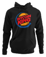 Φούτερ με κουκούλα Γυναικείο - Bitcoin King - Color Thumbnail Μαύρο