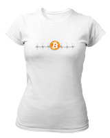 T-Shirt Στενή Γραμμή Γυναικείο - Bitcoin Sign - Color Thumbnail ΄Ασπρο