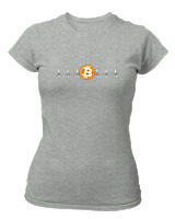T-Shirt Στενή Γραμμή Γυναικείο - Bitcoin Sign - Color Thumbnail Γκρι Μελανζέ