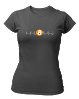 T-Shirt Στενή Γραμμή Γυναικείο - Bitcoin Sign - Color Thumbnail Ανθρακί