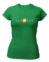 T-Shirt Στενή Γραμμή Γυναικείο - Bitcoin Sign - Color Thumbnail Πράσινο
