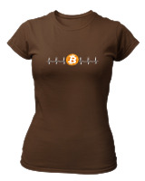 T-Shirt Στενή Γραμμή Γυναικείο - Bitcoin Sign - Color Thumbnail Καφέ