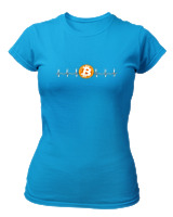 T-Shirt Στενή Γραμμή Γυναικείο - Bitcoin Sign - Color Thumbnail Τιρκουάζ