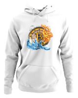 Φούτερ με κουκούλα Αντρικό - Bitcoins Fire - Color Thumbnail ΄Ασπρο