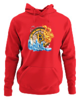 Φούτερ με κουκούλα Αντρικό - Bitcoins Fire - Color Thumbnail Κόκκινο