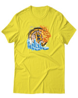T-Shirt Αντρικό - Bitcoins Fire - Color Thumbnail Κίτρινο