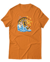 T-Shirt Αντρικό - Bitcoins Fire - Color Thumbnail Πορτοκαλί
