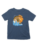T-Shirt  Παιδικό - Bitcoins Fire - Color Thumbnail Σκούρο Μπλε