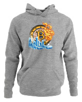 Φούτερ με κουκούλα Γυναικείο - Bitcoins Fire - Color Thumbnail Γκρι Μελανζέ
