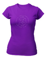 T-Shirt Στενή Γραμμή Γυναικείο - Bitcoins Stars - Color Thumbnail Σκούρο Μωβ