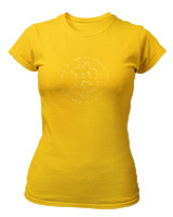 T-Shirt Στενή Γραμμή Γυναικείο - Bitcoins Stars - Color Thumbnail Χρυσό Κίτρινο