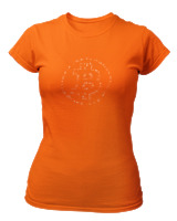 T-Shirt Στενή Γραμμή Γυναικείο - Bitcoins Stars - Color Thumbnail Πορτοκαλί