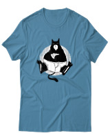 T-Shirt Αντρικό - Black Cat Pizza - Color Thumbnail Τιρκουάζ