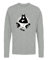 Μακρυμάνικο Μακό Αντρικό - Black Cat Pizza - Color Thumbnail Γκρι Μελανζέ
