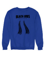 Φούτερ χωρίς κουκούλα Αντρικό - Black Lines - Color Thumbnail Μπλε Ρουά