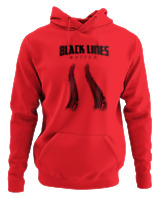 Φούτερ με κουκούλα Γυναικείο - Black Lines - Color Thumbnail Κόκκινο