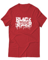 T-Shirt Αντρικό - Black Sheep Of The Family - Color Thumbnail Κόκκινο