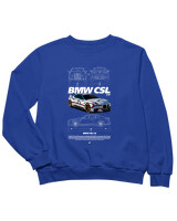 Φούτερ χωρίς κουκούλα - Bmw CSL - Color Thumbnail Μπλε Ρουά