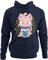 Φούτερ με κουκούλα - Boda Tea Cat - Color Thumbnail Navy Blue