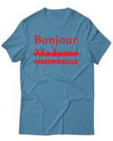 T-Shirt Unisex - Bonjour Mademoiselle - Color Thumbnail Τιρκουάζ