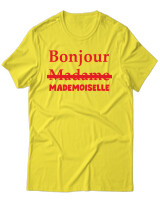 T-Shirt Unisex - Bonjour Mademoiselle - Color Thumbnail Κίτρινο