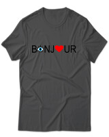 T-Shirt Unisex - Bonjour - Color Thumbnail Ανθρακί