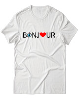 T-Shirt Unisex - Bonjour - Color Thumbnail Άσπρο