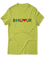 T-Shirt Unisex - Bonjour - Color Thumbnail Λαχανί