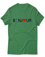 T-Shirt Unisex - Bonjour - Color Thumbnail Πράσινο