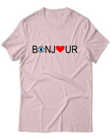 T-Shirt Unisex - Bonjour - Color Thumbnail Απαλό Ροζ