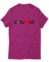 T-Shirt Unisex - Bonjour - Color Thumbnail Φουξια