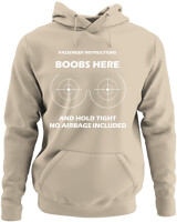 Φούτερ με κουκούλα - Boobs Here - Color Thumbnail Μπέζ