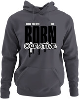 Φούτερ με κουκούλα - Born Creative - Color Thumbnail Ανθρακί