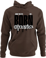 Φούτερ με κουκούλα - Born Creative - Color Thumbnail Καφέ
