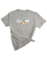 T-Shirt Woman Fashion Γυναικείο - Born To Be Confident - Color Thumbnail GREY MELANZE