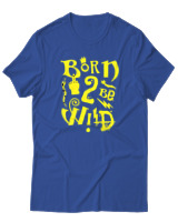 T-Shirt Αντρικό - Born To Be Wild - Color Thumbnail Μπλε Ρουά