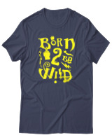 T-Shirt Αντρικό - Born To Be Wild - Color Thumbnail Μπλε Γκρι