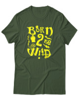 T-Shirt Αντρικό - Born To Be Wild - Color Thumbnail Κυπαρισσί