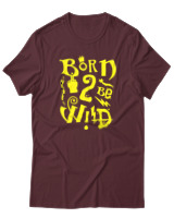 T-Shirt Αντρικό - Born To Be Wild - Color Thumbnail Μπορντό