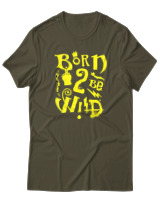 T-Shirt Αντρικό - Born To Be Wild - Color Thumbnail Χακί