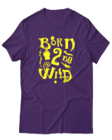 T-Shirt Αντρικό - Born To Be Wild - Color Thumbnail Σκούρο Μωβ