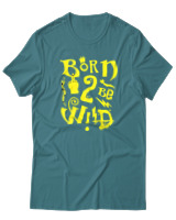 T-Shirt Αντρικό - Born To Be Wild - Color Thumbnail Μπλε Πράσινο