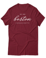 T-Shirt Αντρικό - Boston Est 1630 - Color Thumbnail Σκούρο Κόκκινο