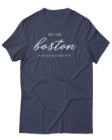 T-Shirt Αντρικό - Boston Est 1630 - Color Thumbnail Μπλε Γκρι